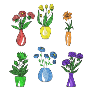 Flowers Pitchers (Quick Stitch) Design Pack