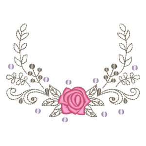 Frame with Flowers Embroidery Design