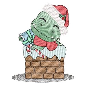 Christmas Dino (Quick Stitch) Embroidery Design