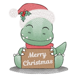 Christmas Dino (Quick Stitch) Embroidery Design