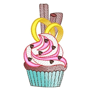 Alliance and Chocolate Cupcake (Rippled) Embroidery Design