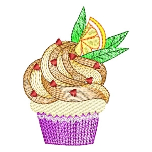 Orange Cupcake (Rippled) Embroidery Design