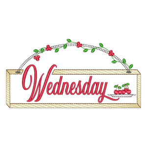 Wednesday with Cherries Embroidery Design