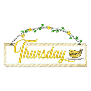 Thursday with Bananas Embroidery Design