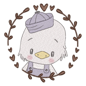 Duck in Frame Embroidery Design