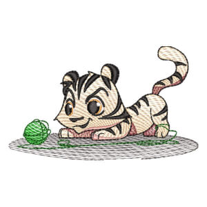 Cat Playing (Quick Stitch) Embroidery Design