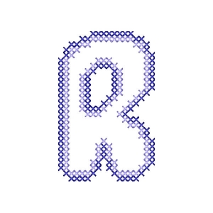 Matriz de bordado Alfabeto Simples Letra r (Ponto Cruz)