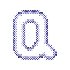 Matriz de bordado Alfabeto Simples Letra q (Ponto Cruz)