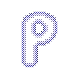 Matriz de bordado Alfabeto Simples Letra p (Ponto Cruz)