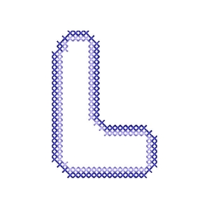 Matriz de bordado Alfabeto Simples Letra L (Ponto Cruz)