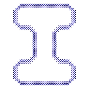 Matriz de bordado Alfabeto Simples Letra I (Ponto Cruz)