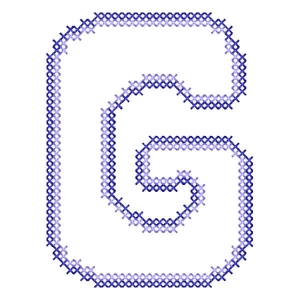 Matriz de bordado Alfabeto Simples Letra G (Ponto Cruz)