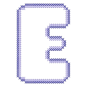 Matriz de bordado Alfabeto Simples Letra E (Ponto Cruz)