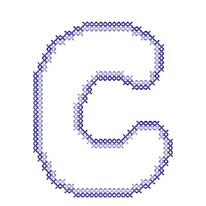 Matriz de bordado Alfabeto Simples Letra C (Ponto Cruz)