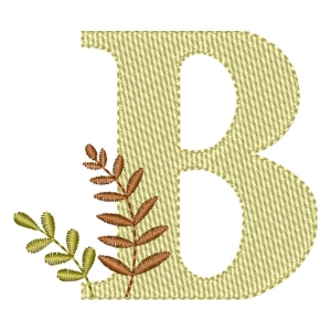 Monogram with Branches Letter B Embroidery Design