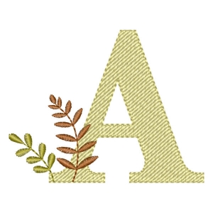 Monogram with Branches Letter A Embroidery Design