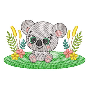 Koala in the Garden (Quick Stitch) Embroidery Design