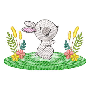 Bunny in the Garden (Quick Stitch) Embroidery Design