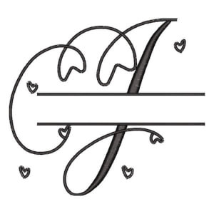 Frame Alphabet Letter J Embroidery Design