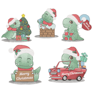 Christmas Dino (Quick Stitch) Design Pack