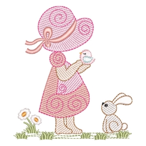 Sunbonet Sue with Bunny (Quick Stitch) Embroidery Design