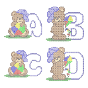 Alphabet Teddy Bear (Cross Stitch) Design Pack