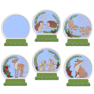  Animais em Globo de Neve (Aplique)