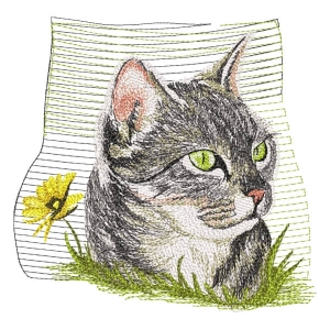 Pet Cat (Realistic) Embroidery Design
