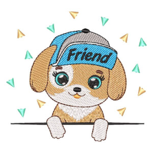 Cute Dog Embroidery Design