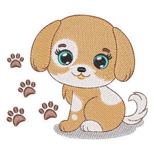 Cute Dog Embroidery Design