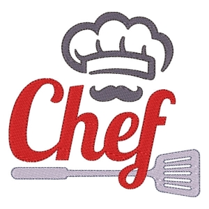 Chef and Mustache Embroidery Design