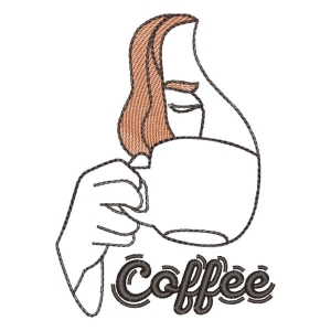 Coffee Time Embroidery Design
