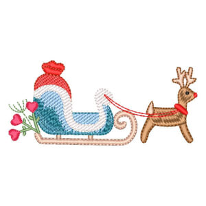 Christmas Sleigh Embroidery Design