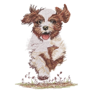 Running Dog Embroidery Design
