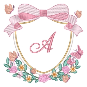 Initial in Frame Embroidery Design