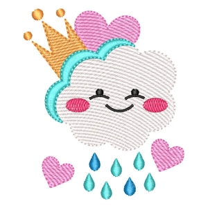 Love Rain Clound Embroidery Design