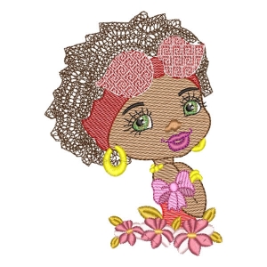 Afro Woman (Quick Stitch) Embroidery Design