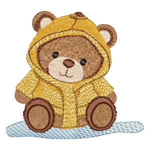 Bear with Coat Embroidery Design