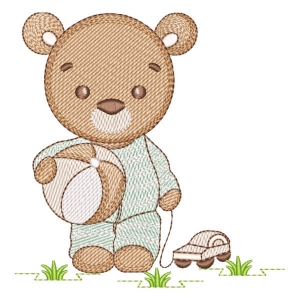 Bear Playing (Quick Stitch) Embroidery Design