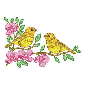 Birds and Flowers Embroidery Design
