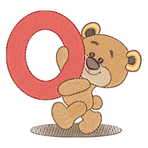 Alphabet Bear Letter O Embroidery Design
