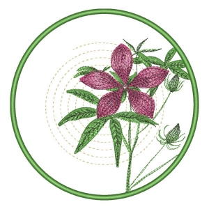 Flower Cup Holder Patch (Applique) Embroidery Design