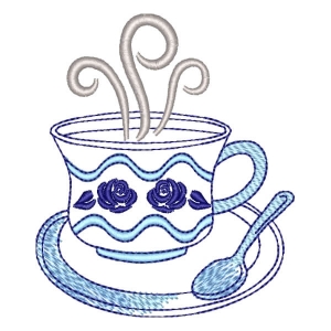 Cup and Spoon Embroidery Design