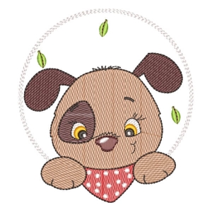 Dog in Frame (Quick Stitch) Embroidery Design