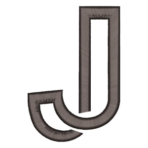 Monogram Letter J Embroidery Design
