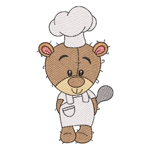 Chef Bear Embroidery Design