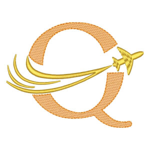 Monograma e Avião Letra Q