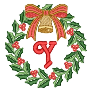 Guirlanda de Natal com Letra Y Embroidery Design