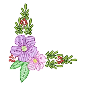 Flower Corner (Quick Stitch) Embroidery Design