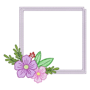 Flower Frame (Quick Stitch) Embroidery Design